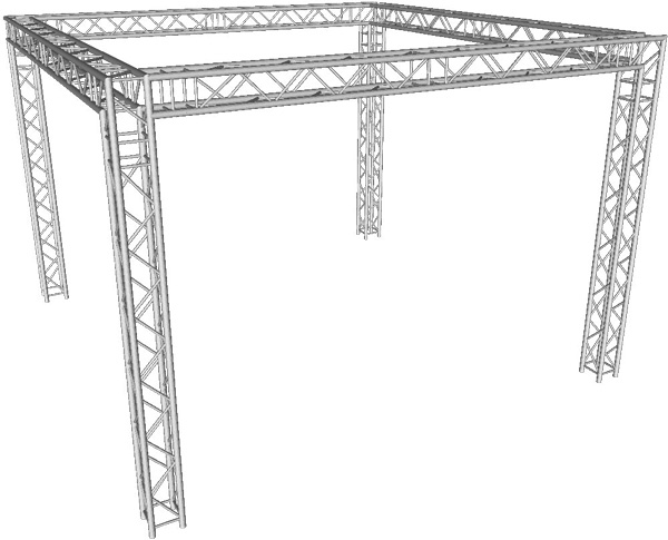 Messestand aus Traversen - 5 x 5 x 3,5m